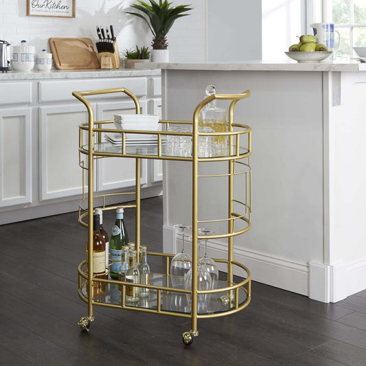 2-Tier Metal Bar Cart